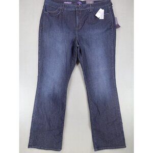 New NYDJ Mini Boot‎ Jean 22W Dark Burbank Wash Stretch Denim Lift Tuck USA